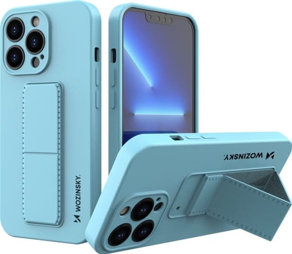 Wozinsky Wozinsky Kickstand fodral flexibelt silikonfodral med stativ iPhone 13 blå