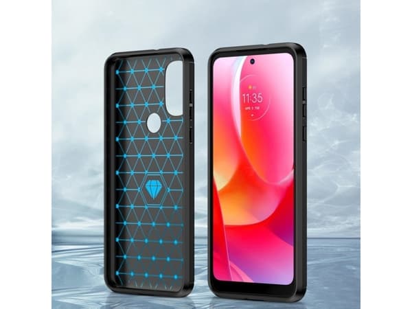 Hurtel Carbon Case joustava kotelo Motorola Moto G Power 2022 musta
