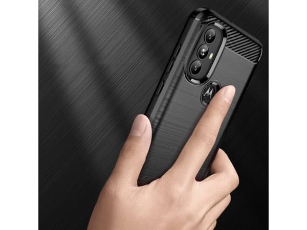 Hurtel Carbon Case joustava kotelo Motorola Moto G Power 2022 musta