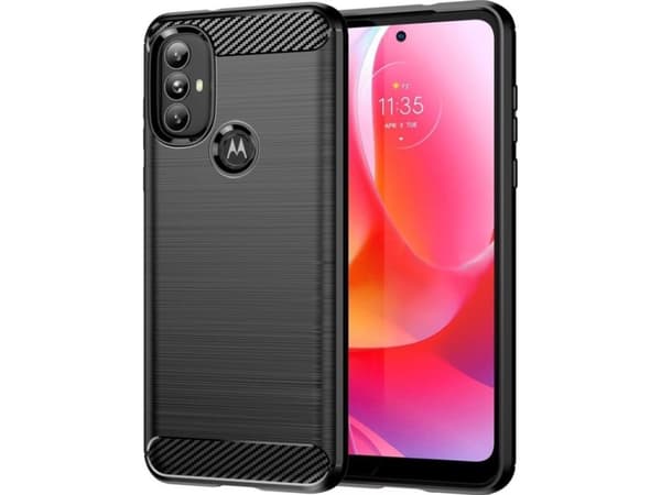 Hurtel Carbon Case joustava kotelo Motorola Moto G Power 2022 musta