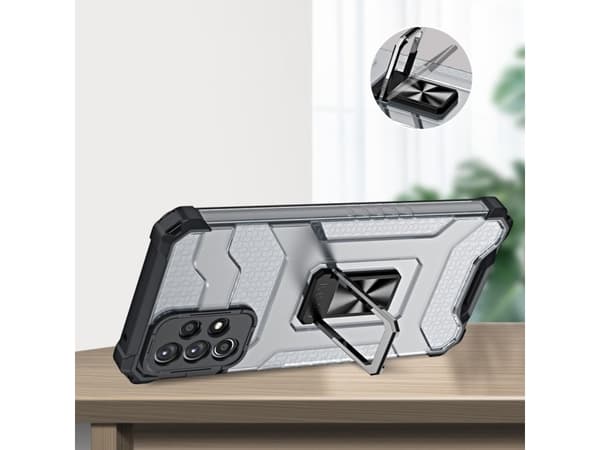 Hurtel Crystal Ring Case pansret hybriddeksel + magnetisk holder Samsung Galaxy A72 4G grønn