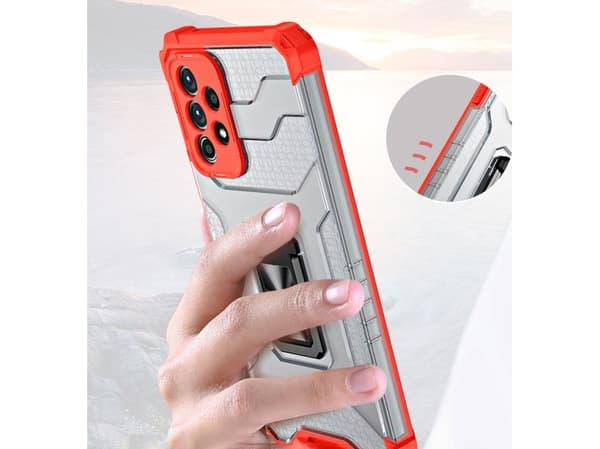 Hurtel Crystal Ring Case pansret hybriddeksel + magnetisk holder Samsung Galaxy A72 4G grønn
