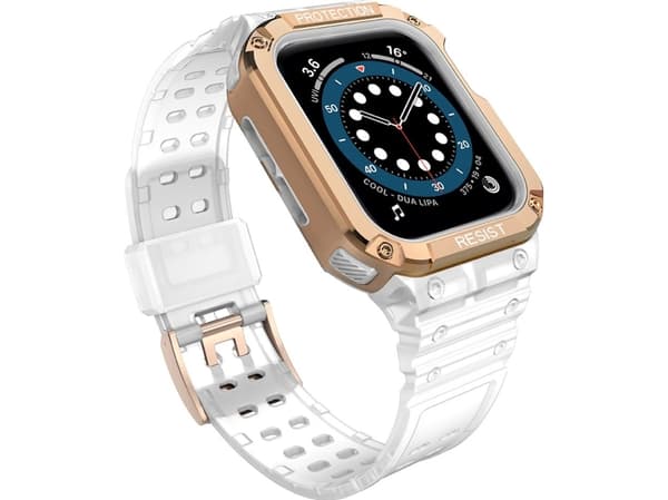 Hurtel Protect Strap Band Band med veske for klokke 7/6/5/4/3/2/SE (41/40/38mm) urkasse pansret klokkedeksel Rosa