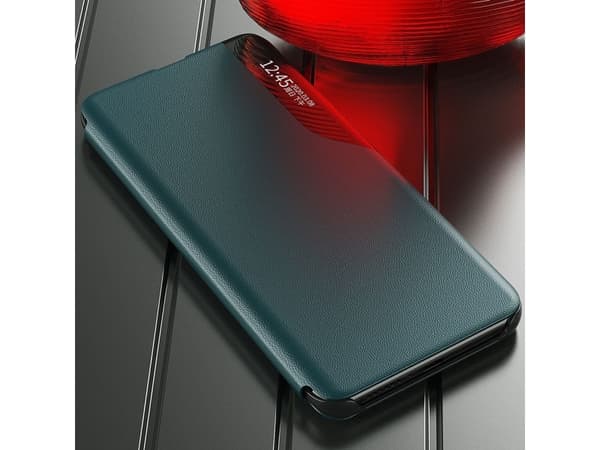 Hurtel Eco Leather View Case elegant deksel med flip-deksel og stativfunksjon for Samsung Galaxy A22 4G lilla