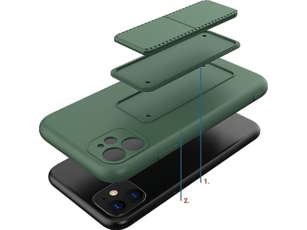 Wozinsky Wozinsky Kickstand-deksel Fleksibelt silikondeksel med stativ for iPhone 11 Pro Max Gul