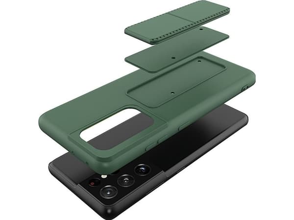Wozinsky Wozinsky Kickstand-veske Fleksibelt silikondeksel med stativ til Samsung Galaxy S21 Ultra 5G Rosa
