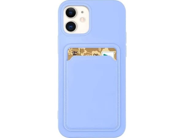 Hurtel Card Case silikoni lompakko tapauksessa kortti taskussa asiakirjat iPhone 13 Pro violetti
