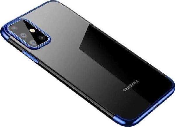 Hurtel Clear Color veske gel cover veske med metallramme for Samsung Galaxy A72 4G blå