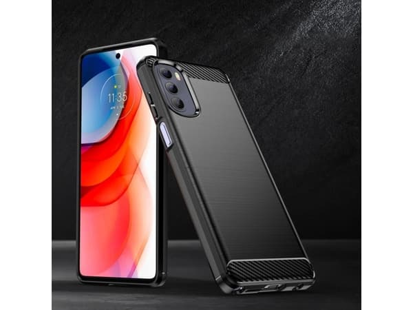 Hurtel Carbon Case fleksibelt deksel til Motorola Moto G Stylus 2022 svart