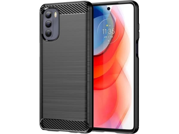 Hurtel Carbon Case fleksibelt deksel til Motorola Moto G Stylus 2022 svart