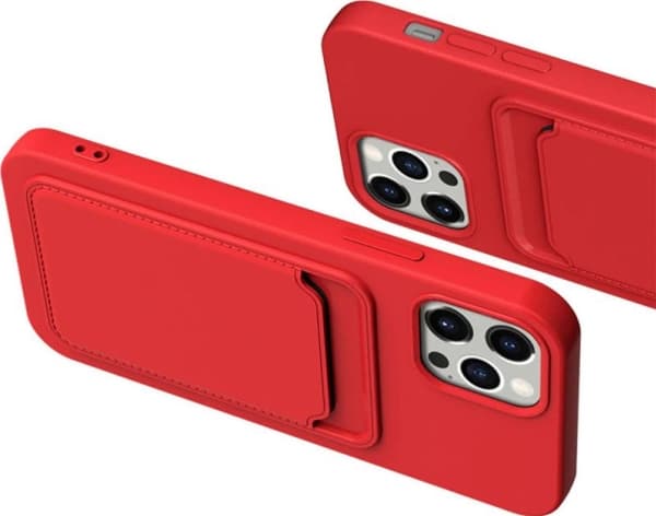 Hurtel Card Case silikon lommebokveske med dokumentkortlomme for iPhone 12 Pro Max oransje