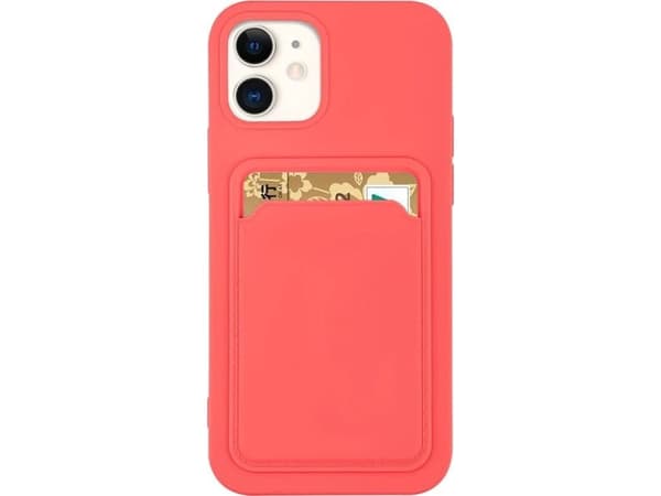 Hurtel Card Case silikon lommebokveske med dokumentkortlomme for iPhone 12 Pro Max oransje