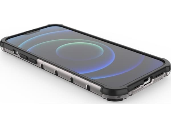 Hurtel Honeycomb panssaroitu kotelo geelikehyksellä iPhone 13 Pro Max läpinäkyvästi
