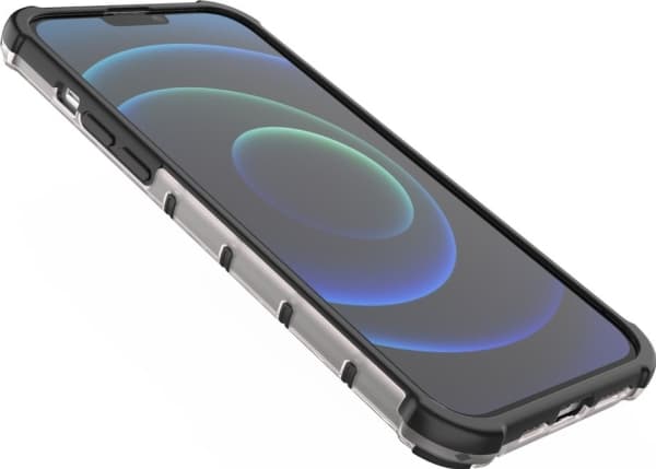 Hurtel Honeycomb panssaroitu kotelo geelikehyksellä iPhone 13 Pro Max läpinäkyvästi
