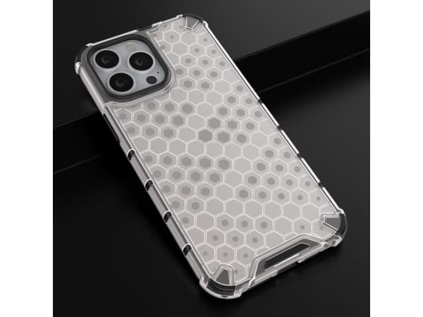 Hurtel Honeycomb panssaroitu kotelo geelikehyksellä iPhone 13 Pro Max läpinäkyvästi