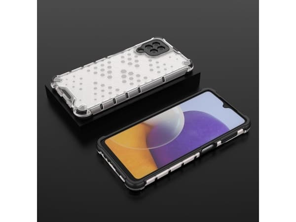 Hurtel Honeycomb panssaroitu kotelo geelikehyksellä Samsung Galaxy A22 4G läpinäkyvästi