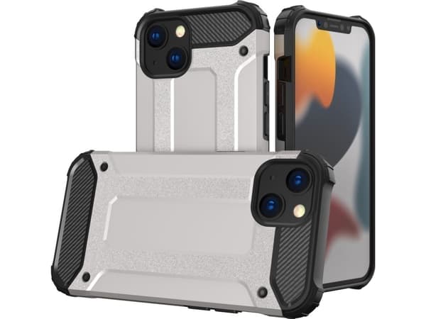 Hurtel Hybrid Armor pansarskyddat hybridfodral iPhone 13 silver