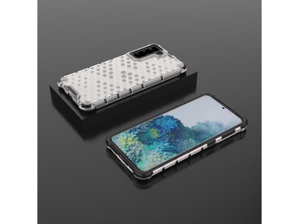 Hurtel Honeycomb panssaroitu kotelo geelikehyksellä Samsung Galaxy S21+ 5G (S21 Plus 5G) läpinäkyvä