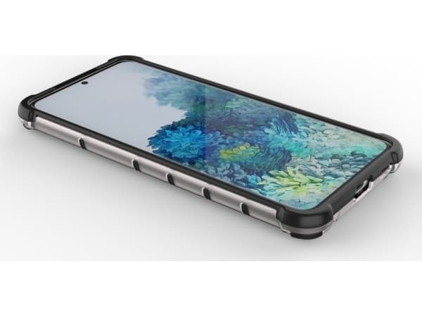 Hurtel Honeycomb panssaroitu kotelo geelikehyksellä Samsung Galaxy S21+ 5G (S21 Plus 5G) läpinäkyvä