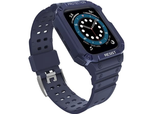 Hurtel Protect Armband med fodral för Watch 7 / 6 / 5 / 4 / 3 / 2 / SE (41 / 40 / 38mm) fodral bepansrat klockfodral blå