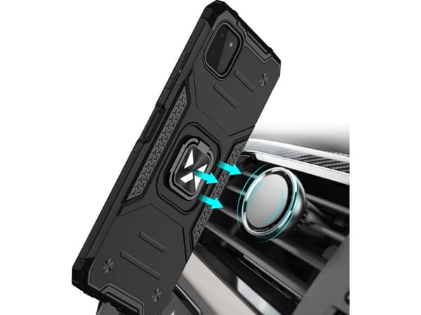 Wozinsky Wozinsky Ring Armor panssaroitu hybridi kotelo kansi + magneettinen pidike Samsung Galaxy A22 4G sininen sininen