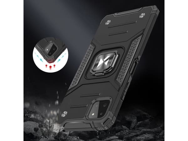 Wozinsky Wozinsky Ring Armor panssaroitu hybridi kotelo kansi + magneettinen pidike Samsung Galaxy A22 4G sininen sininen