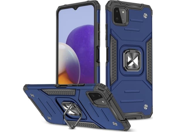 Wozinsky Wozinsky Ring Armor Armored Hybrid Deksel + Magnetisk Holder for Samsung Galaxy A22 4G Blå