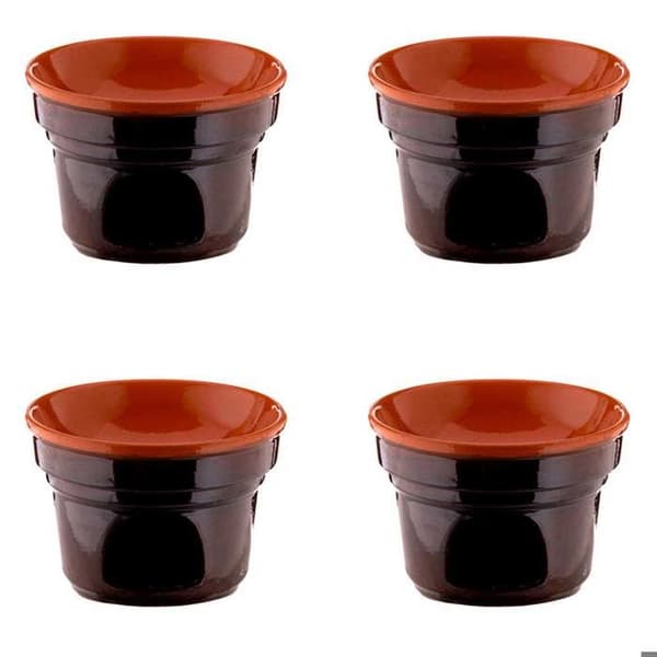 ERBJUDANDE 4 SPISAR BAGNA CAUDA CM 14 BRUNA TERRE D'UMBRIA KERAMIK