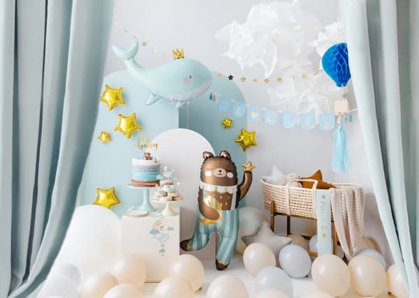 PartyDeco FB185, Lelupallo, folio, sininen, kuva, juhlat, Universal