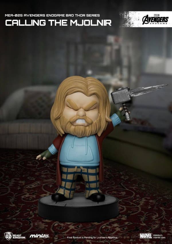 Beast Kingdom - Marvel - MEA-025 - Avengers: Endgame - Bro Thor-serien - Kalla på Mjölner - 9 cm
