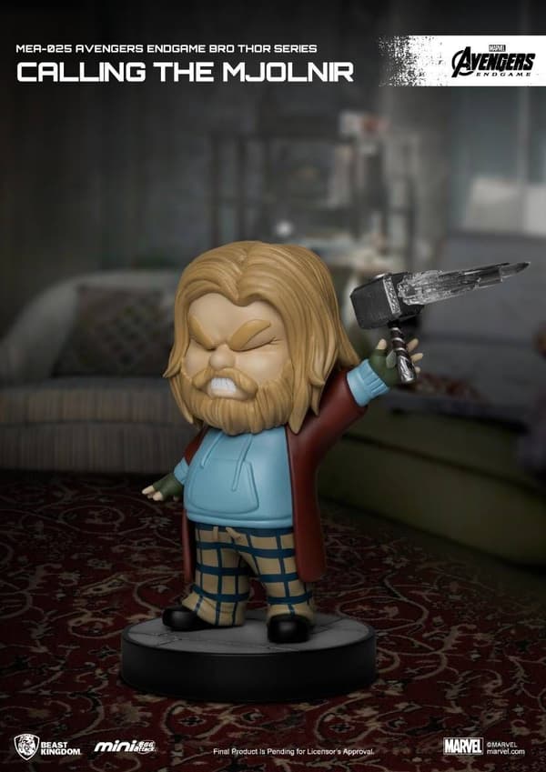 Beast Kingdom - Marvel - MEA-025 - Avengers: Endgame - Bro Thor-serien - Kalla på Mjölner - 9 cm