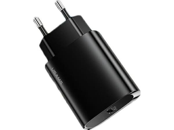 Usams Lader USAMS Vegglader 2xUSB T55 12W universaladapter 4in1 US/AU/EU/UK svart CC173TC01 (US-CC173)