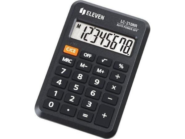 Eleven Calculator Eleven Calculator LC210NR, sort, lomme, 8 plasser