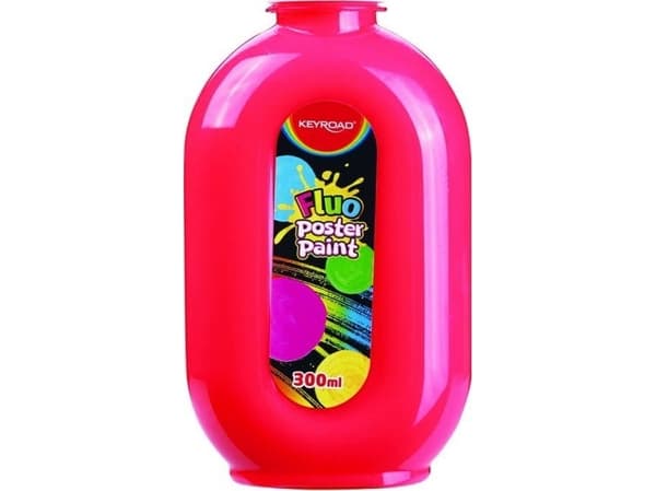 Keyroad KEYROAD julisteväri, fluoresoiva, 300ml, pullo, neonpunainen