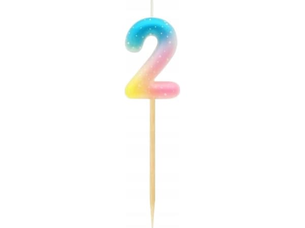 GoDan Świeczka piker Cyfra2 ombre pastell SF-POP2 73796