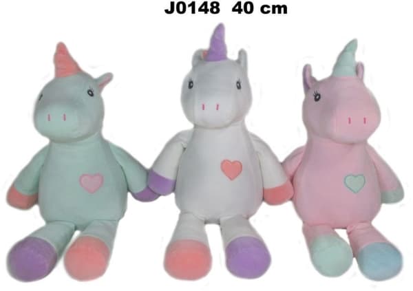 Unicorn maskot 40cm 3 farger blanding pris for 1 stk