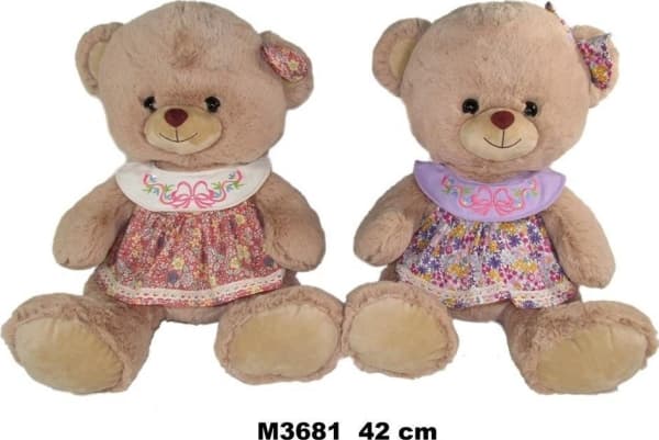 Søndag *AST. PLYSK bamse 42 cm I KLÆR, 2 mønstre.
