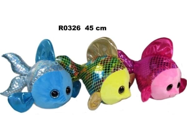 Fiskemaskot 3 design 45cm 163400 blandepris for 1 stk