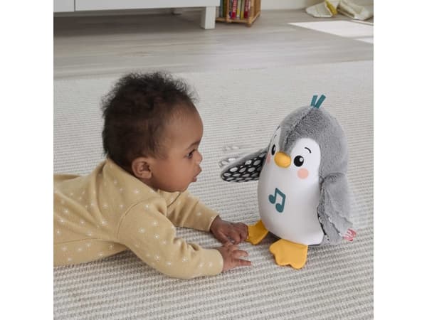 Fisher-Price Flap & Wobble Penguin, Tuottaa ääntä, Tarvitsee patterit, AA, Kangas, Muovi, Monivärinen
