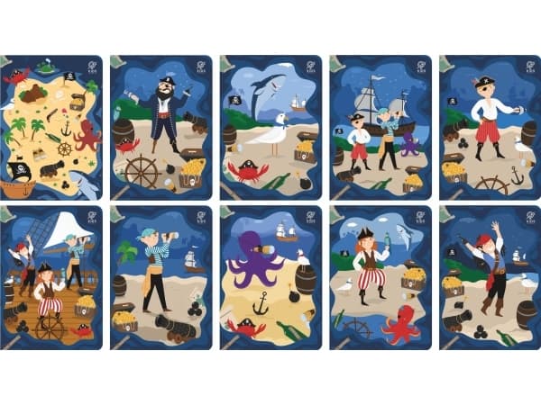 Notebook A5/32K check Pirates (10pcs)