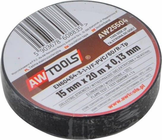 AWTools AWTOOLS eristysnauha 15mm x 20m musta