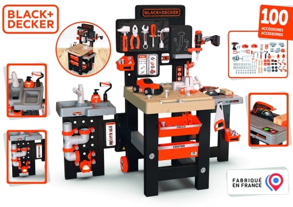 SMOBY Black & Decker Mega Workshop Plumber Painter 3in1 100 Accessories