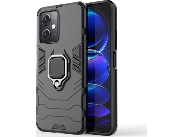 Hurtel Ring Armor fodral för Xiaomi Redmi Note 12 5G / Poco X5 5G pansarfodral magnetisk hållare ring sort