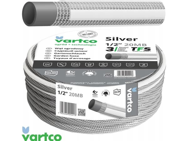 Puutarhaletku 3/4" 20m 3-kerroksinen Vartco SILVER TFS 1009340020 1009340020