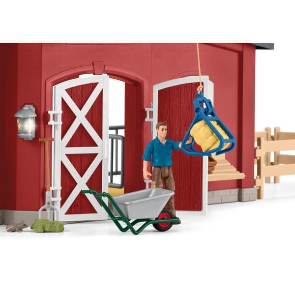 schleich® FARM WORLD Stor röd lada med djur och tillbehör 42606
