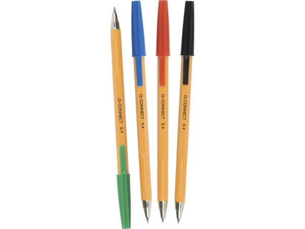 Q-Connect Q-CONNECT kulspetspenna med utbytbar 0,4 mm refill (linje), clip, svart