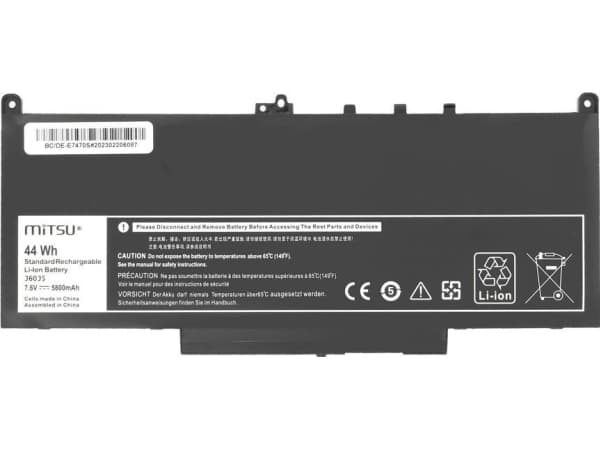 Mitsu notebook battery for Dell Latitude E7270, E7470 (7.4V-7.6V) (5800 mAh)