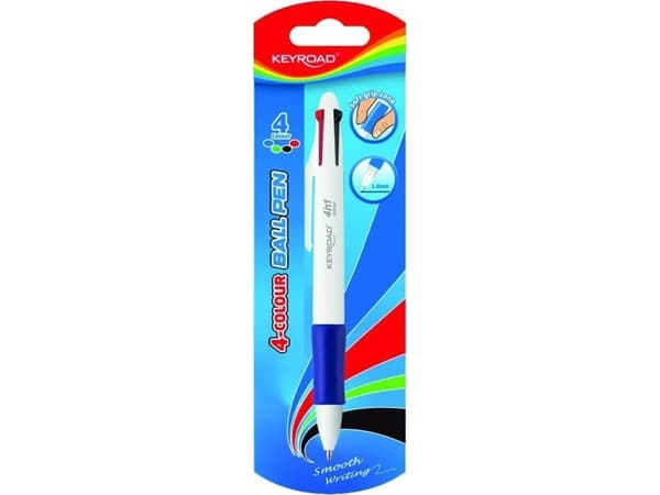 Keyroad Kulepenn KEYROAD, 4 farger, blister