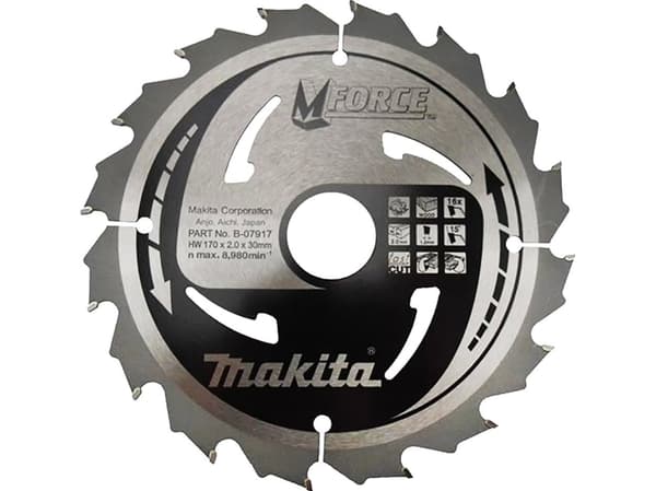 Makita B-07901 T.C.T. pjūklas 165X2X20mm 15° T16 M-FORCE