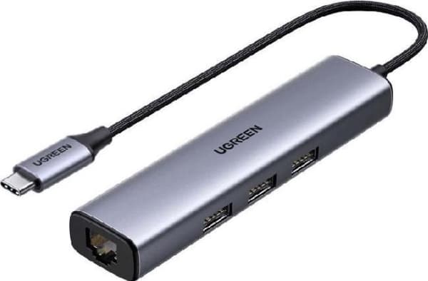 Ugreen 60600, Ledningsført, Thunderbolt 3, 1000 Mbit/s, Grå, MacBook Pro, MacBook Air, iMac Pro, Mac Mini, iPad Pro 12.9, iPad Air 4, iPad mini 6 Gal